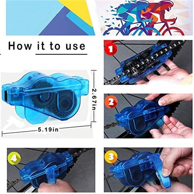 focopot Bike Cleaning Kit (9pcs), Including Chain Cleaner for Cycling,Bicycle Clean Brush Tools for Mountain/MT/Road/BMX Bike - Image 2